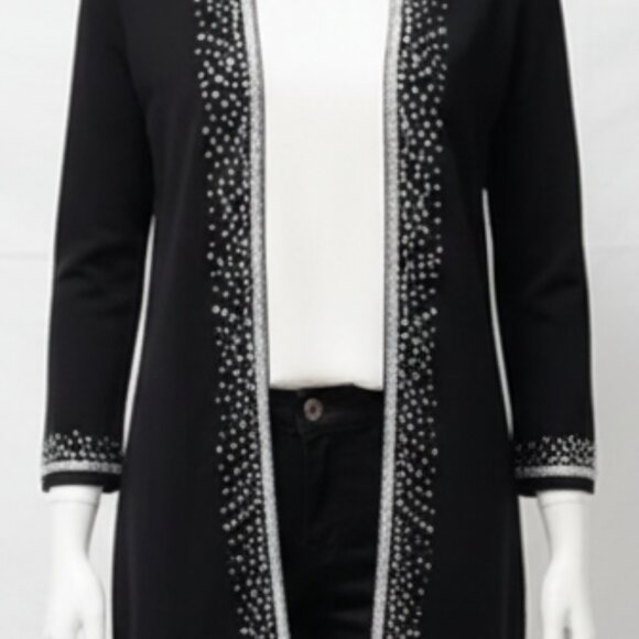 EUC Chico's Travelers Collection Rhinestone Cardigan L - Picture 7 of 16